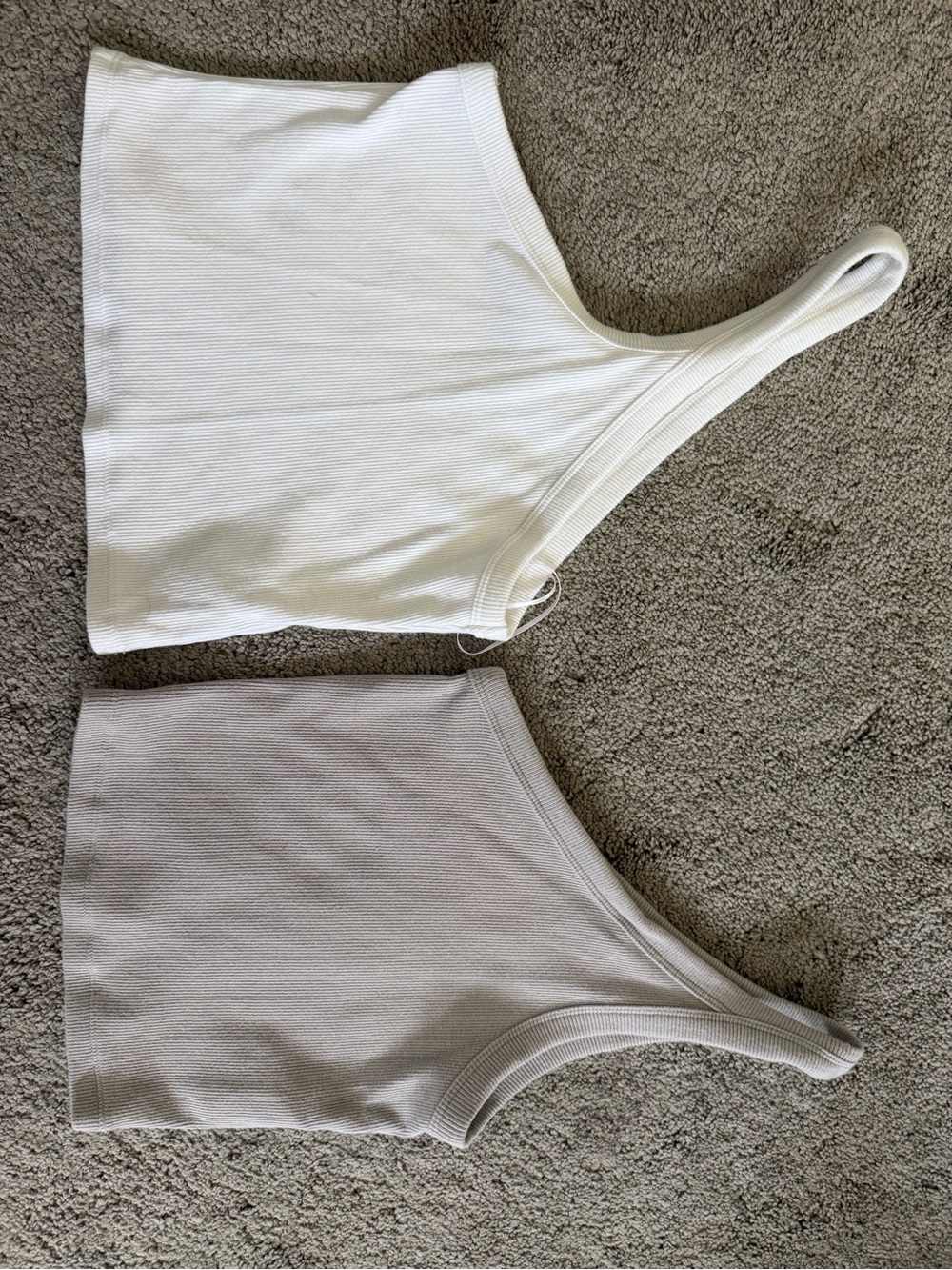 Abercrombie & Fitch White Ribbed Scoop Neck Tank Top